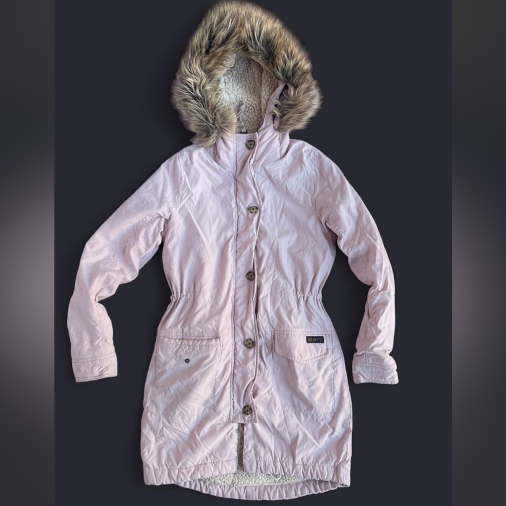 Abercombie and Fitch Blush Pink Parka‎ Size X-S Fur Hooded Jacket